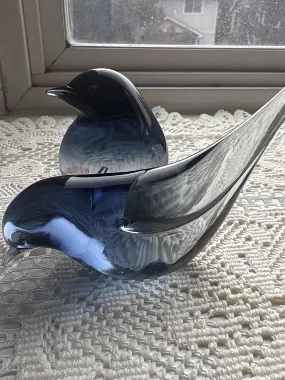 Murano glass birds signed with tag